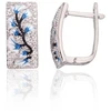Diamond Sky Jewelry Sidabriniai auskarai su cirkoniais ir emaliu „Sakura Frost“