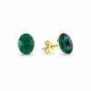 Diamond Sky Jewelry Sidabriniai auskarai moterims DiamondSky „Clarice V (Emerald)“ su Swarovski kristalais