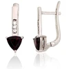 Diamond Sky Jewelry Sidabriniai auskarai su cirkoniais ir granatais „Temptation II“