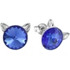 Diamond Sky Jewelry Sidabriniai auskarai „Cat (Sapphire)“ su Swarovski® kristalais