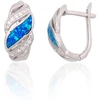 Diamond Sky Jewelry Sidabriniai auskarai su cirkoniais ir opalitu „Mėnulio Žavesys“