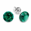 Diamond Sky Jewelry Sidabriniai auskarai moterims DiamondSky „Classic (Emerald)“ su Swarovski kristalais