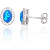 Diamond Sky Jewelry Sidabriniai auskarai su cirkoniais ir opalitu „Mėnulio Žavesys IV“
