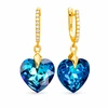 Diamond Sky Jewelry Sidabriniai auskarai moterims DiamondSky „Romantic Heart III (Bermuda Mėlyna)“ su Swarovski kristalais