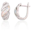 Diamond Sky Jewelry Sidabriniai auskarai su cirkoniais ir opalitu „Mėnulio Žavesys II“