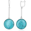 Diamond Sky Jewelry Sidabriniai auskarai su turkiu „Turquoise Moon“