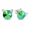 Diamond Sky Jewelry Sidabriniai auskarai „Cat (Scarabaeus Žalias)“ su Swarovski® kristalais