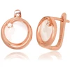 Diamond Sky Jewelry Sidabriniai auskarai su cirkoniais ir perlamutru „Moon Circle“