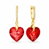 Diamond Sky Jewelry Sidabriniai auskarai moterims DiamondSky „Romantic Heart III (Light Siam)“ su Swarovski kristalais