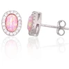 Diamond Sky Jewelry Sidabriniai auskarai su cirkoniais ir opalitu „Mėnulio Žavesys V“