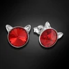 Diamond Sky Jewelry Sidabriniai auskarai „Cat (Light Siam)“ su Swarovski® kristalais