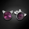 Diamond Sky Jewelry Sidabriniai auskarai „Cat (Amethyst)“ su Swarovski® kristalais