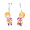 Diamond Sky Jewelry Sidabriniai auskarai moterims DiamondSky „Orchid (Golden Shadow / Iris)“ su Swarovski kristalais