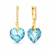 Diamond Sky Jewelry Sidabriniai auskarai „Romantic Heart III (Aquamarine Mėlyna)“ su Swarovski® kristalais