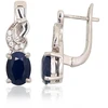 Diamond Sky Jewelry Sidabriniai auskarai su cirkoniais ir safyrais „Splendor Sapphire“