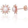 Diamond Sky Jewelry Sidabriniai auskarai su cirkoniais ir perlais „Daisy Light II“