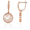 Diamond Sky Jewelry Sidabriniai auskarai su cirkoniais ir perlamutru „Moonlit Cluster“