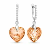 Diamond Sky Jewelry Sidabriniai auskarai „Romantic Heart III R (Colorado Topaz)“ su Swarovski® kristalais