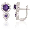 Diamond Sky Jewelry Sidabriniai auskarai su cirkoniais ir ametistais „Waltz“