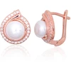 Diamond Sky Jewelry Sidabriniai auskarai su cirkoniais ir perlais „Pearl Muse“