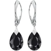Diamond Sky Jewelry Sidabriniai auskarai „Moon Shine (Jet)“ su Swarovski® kristalais
