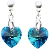 Diamond Sky Jewelry Sidabriniai auskarai „Romantic Heart II (Bermuda Mėlyna)“ su Swarovski® kristalais