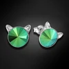 Diamond Sky Jewelry Sidabriniai auskarai „Cat (Scarabaeus Žalias)“ su Swarovski® kristalais