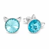 Diamond Sky Jewelry Sidabriniai auskarai „Cat (Light Turquoise)“ su Swarovski® kristalais