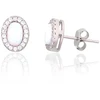 Diamond Sky Jewelry Sidabriniai auskarai su cirkoniais ir opalitu „Mėnulio Žavesys III“