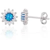 Diamond Sky Jewelry Sidabriniai auskarai su cirkoniais ir opalitu „Mėnulio Žavesys XI“