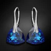 Diamond Sky Jewelry Sidabriniai auskarai „Evening Shine (Bermuda Mėlyna)“ su Swarovski® kristalais