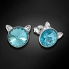 Diamond Sky Jewelry Sidabriniai auskarai „Cat (Light Turquoise)“ su Swarovski® kristalais