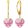 Diamond Sky Jewelry Sidabriniai auskarai „Cute Valentine (Light Rose)“ su Swarovski® kristalais