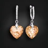 Diamond Sky Jewelry Sidabriniai auskarai „Romantic Heart III R (Colorado Topaz)“ su Swarovski® kristalais