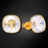 Diamond Sky Jewelry Sidabriniai auskarai „Glare (Golden Shadow)“ su Swarovski® kristalais
