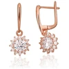 Diamond Sky Jewelry Sidabriniai auskarai su cirkoniais „Auksinė Gėlė“