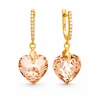 Diamond Sky Jewelry Sidabriniai auskarai „Romantic Heart III (Colorado Topaz)“ su Swarovski® kristalais