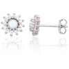 Diamond Sky Jewelry Sidabriniai auskarai-vinukai su cirkoniais ir opalitu „Mėnulio Žavesys XIII“