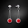 Diamond Sky Jewelry Sidabriniai auskarai „Bonbon (Light Siam)“ su Swarovski® kristalais