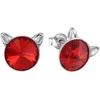 Diamond Sky Jewelry Sidabriniai auskarai „Cat (Light Siam)“ su Swarovski® kristalais