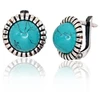 Diamond Sky Jewelry Sidabriniai auskarai su turkiu „Turquoise Moon III“