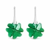 Diamond Sky Jewelry Sidabriniai auskarai moterims DiamondSky „Clover (Emerald)„ su Swarovski kristalais