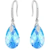 Diamond Sky Jewelry Sidabriniai auskarai moterims DiamondSky „Baroque III (Aquamarine AB)“ su Swarovski kristalais