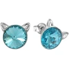 Diamond Sky Jewelry Sidabriniai auskarai „Cat (Light Turquoise)“ su Swarovski® kristalais