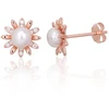 Diamond Sky Jewelry Sidabriniai auskarai su cirkoniais ir perlais „Daisy Light II“