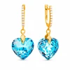 Diamond Sky Jewelry Sidabriniai auskarai „Romantic Heart III (Aquamarine Shimmer)“ su Swarovski® kristalais