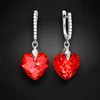 Diamond Sky Jewelry Sidabriniai auskarai „Romantic Heart III R (Light Siam)“ su Swarovski® kristalais