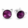 Diamond Sky Jewelry Sidabriniai auskarai „Cat (Amethyst)“ su Swarovski® kristalais