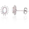 Diamond Sky Jewelry Sidabriniai auskarai su cirkoniais ir opalitu „Mėnulio Žavesys VI“