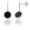 Diamond Sky Jewelry Sidabriniai auskarai su cirkoniais ir oniksu „Midnight Medallion II“